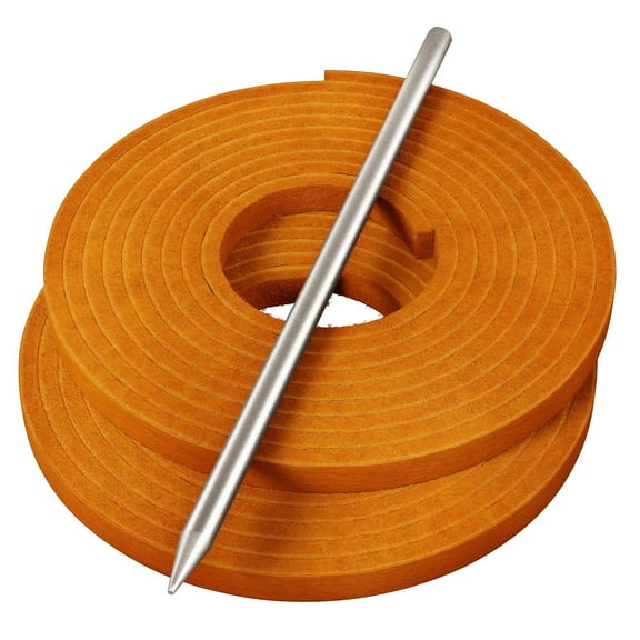 TOFL Baseball Glove Lace Repair Kit 2 Leather Laces Lacing Needle Orange 72" x 3/16"