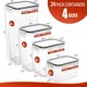 thumbnail image 2 of Paquete de 24 recipientes herméticos para almacenar alimentos con tapas para organizar y almacenar la despensa de la cocina, juego de botes de plástico para cereales, pastas, harina y azúcar, juego, 2 of 6