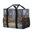 thumbnail image 2 of Large Hand-Held Storage Bag Kitchen Reusable Grocery Bags， Travel Tote Bags， Waterproof Tote，Laundry Bag，Beach Bag， Pool Bag Christmas Snow, 2 of 8