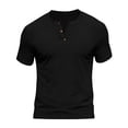 thumbnail image 6 of GUZOM Mens Henley Shirt Short Sleeve Slim Fit Stretch Polyester Spandex Tee, Moisture Wicking Casual & Workout Top for Men, Black,Size M, 6 of 6