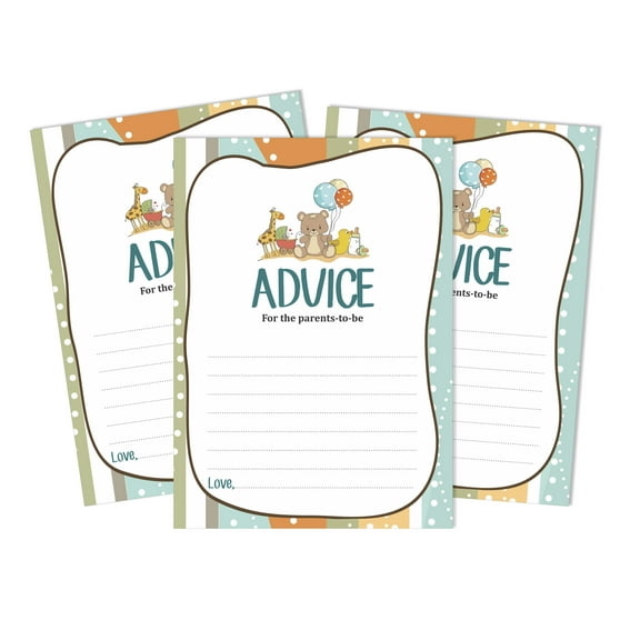 Inkdotpot 50Advice CardsFor Baby Shower Game Gender Neutral Advice For New Mom & Dad Baby Toys Boy Or GirlParty Supplies
