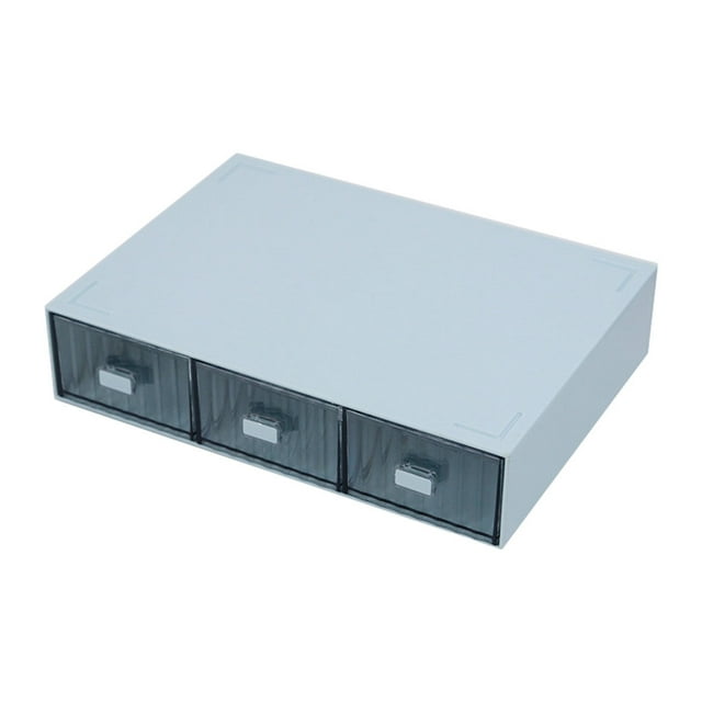 relayinert 1/2/3 Suffisent Différents Rangement Organiser Outils Papeterie Sans Bavure Boîte de Rangement Bleu 3 Tiroirs 1 Pce