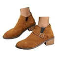 thumbnail image 3 of WEAIXIMIUNG Bottines pour Femmes Largeur Grand Orthopédiques Bottines pour Femmes Automne/hiver Mode en Suède à Boucle Style Confortables à Enfiler, 3 of 9