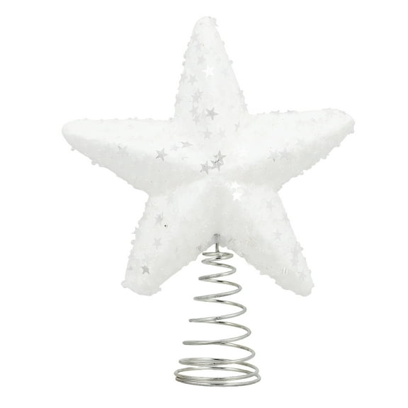 HONMEET Tree Topper Star 1Pcs White Foam and Iron Decorative for Small Christmas Tree Holiday Parties