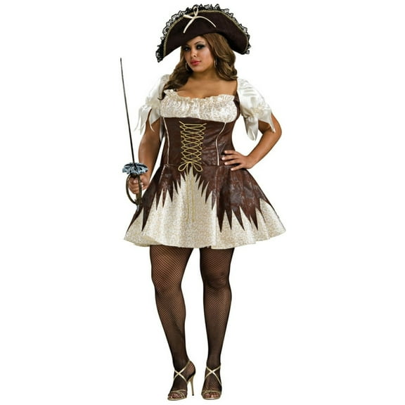 Rubie's Buccaneer Pirate Halloween Fancy-Dress Costume for Adult, Women's Plus 18-20