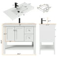 thumbnail image 5 of Eclife 36" Single Bathroom Vanity With Integrated Sink Top, 2-door Cabinet And 2 Drawers, Hand Paint, 5 of 12