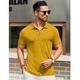 thumbnail image 6 of COOFANDY Mens Casual Slim Fit Dress Polo Shirts Short Sleeve Textured Polo T-Shirts Fashion Vintage Golf Shirts, 6 of 10
