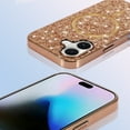 thumbnail image 5 of Magnetic Glitter Case for iPhone 17, Luxury Shining Bling Phone Case Compatible with Mag-Safe for Women Girls, Wireless Charging Support Shockproof Cover for iPhone 17, Gold, 5 of 6