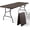 Brown, variant on 6 Feet Foldable Table Adjustable Height, Portable Picnic Table Perfect for Party Dining Wedding Events