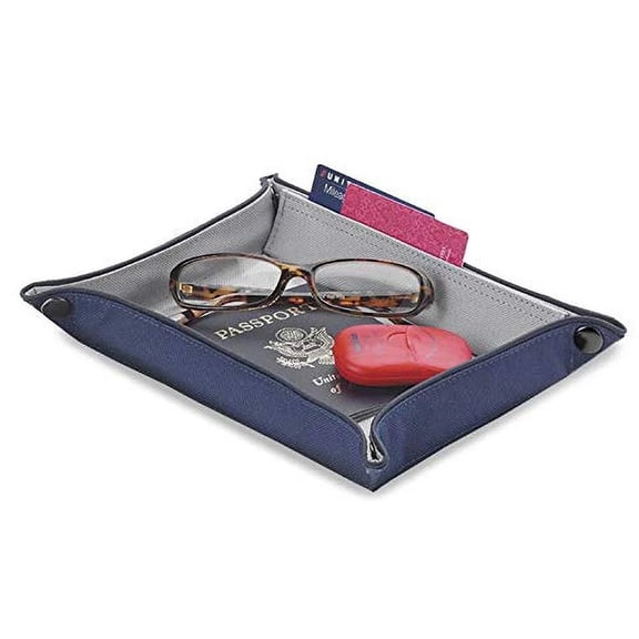Sagefinds Flat Folding Nylon Tray Prevent Loss of Valuables - Jewelry, Passport, Wallet, Cell Phone