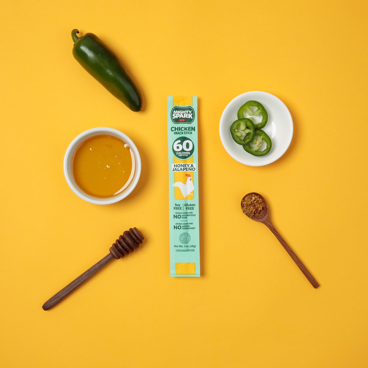 Mighty Spark Honey & Jalapeno Chicken Snack Stick, 1 oz