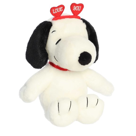 Aurora - Small White Peanuts - Love On The Mind 9" Snoopy - Timeless Stuffed Animal