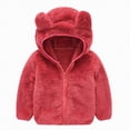 thumbnail image 2 of Godom Toddler Jacket Warm Ear Cute Boy Hooded Baby Kids Thick Zipper Girls Coat Outwear, 2 of 7