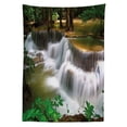 thumbnail image 3 of Ambesonne Nature Tablecloth Rectangular Table Cover, Waterfall in Thailand, 60"x90", Multicolor, 3 of 4