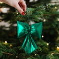 thumbnail image 5 of HomeDM Christmas Bows Ornament Xmas Ribbon Bowknots for Christmas Tree Decor Green 4.72"x7.87" Bows Crafts Pendants for Wreath Holiday Gift Wrapping Wedding Party Front Door Garland Decorations, 5 of 6