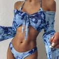 thumbnail image 5 of Cheers US Women's Strappy Lace Up Cut Out High Leg Bikini Set Three Piece Swimsuit, 5 of 7