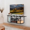 thumbnail image 5 of Floating TV Stand with Power Outlet, 47 Inch Wall Mounted Entertainment Center with 3-Tier Shelves & USB Charging, Modern Media Console for Living Room, Black, 5 of 7