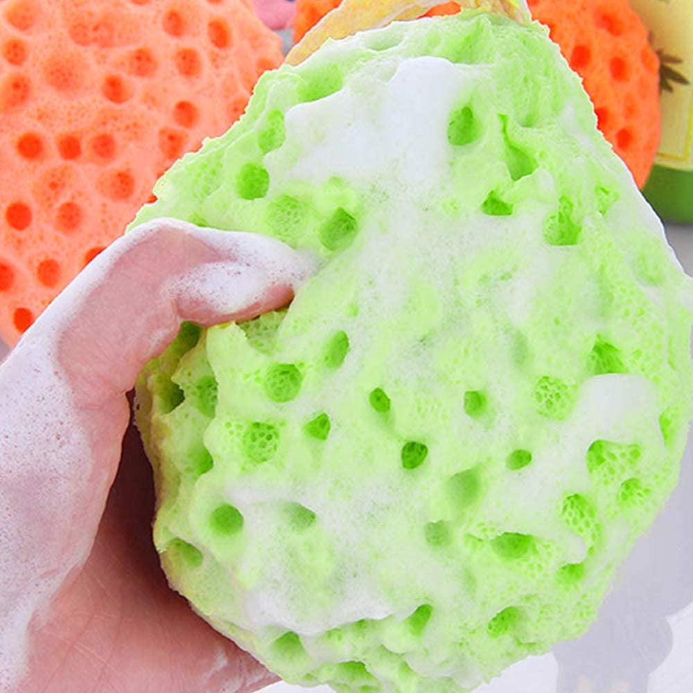 Lot de 3 eponge de Bain Douche Eponge pour le Corps Naturelle Texture en nid d abeille eponge de Bain Vegetale de Bain pour Bebes Femmes Hommes eponges de Bain pour le Corps