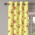 thumbnail image 3 of Ambesonne Rose Grommet Curtain, Old Fashioned Feminine, 50" x 63", Yellow Coral Green, 3 of 6