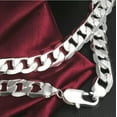 thumbnail image 3 of EOEMY 16-24Inch 925 Sterling Silver Jewelry Unisex 8mm Flat Curb Pendant Necklace X3-22, 3 of 4