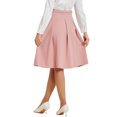 thumbnail image 3 of FALDA MIDI A-LINE PLEATADA CON CINTURÓN PARA MUJERES DE OFICINA INSPIRE CHIC XS ROSA, 3 of 6