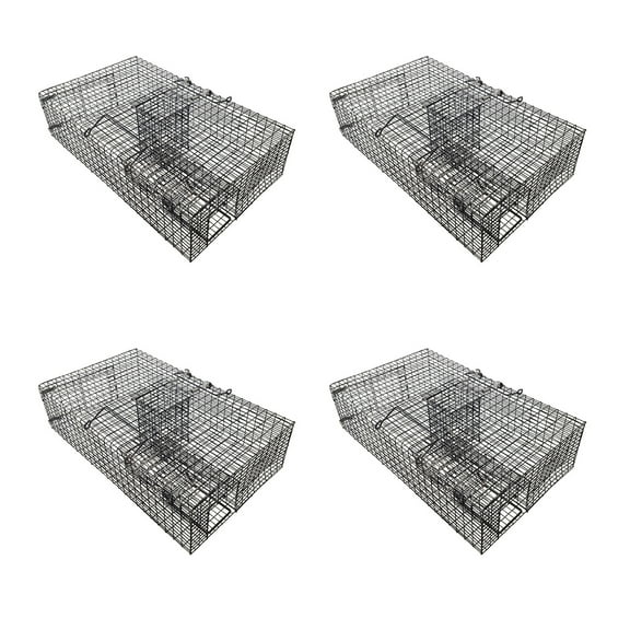 Rugged Ranch Ratinator Rat Squirrel Chipmunk Metal 2 Door Trap Cage (4 Pack)