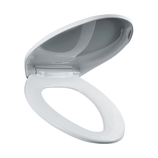 asiento para baño cierre lento con fácil limpia y cambia y permajuste alargado blanco plástico