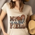 thumbnail image 4 of My Heart Is on That Field Shirt | Football Mom Game Day Graphic Tee, White, Size S, 4 of 6