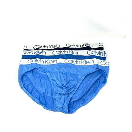 Calvin Klein 3 Pack Men's Underwear Microfiber Logo Hip Brief Blue Navy