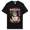 thumbnail image 1 of Camiseta gráfica Kawaii divertida camiseta de cabra camiseta malvada divertida de terror Baphomet Camiseta de algodón para hombres y mujeres camisetas de Hip Hop, 1 of 8