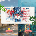 thumbnail image 5 of 1 Pcs 2D Flat License Plate Covers & Frames, Uncle Sam Cat For Decorative Front, Waterproof For Decoration Aluminum License Plate Covers & Frames Cover For Men Women, 12" X 6", 5 of 7