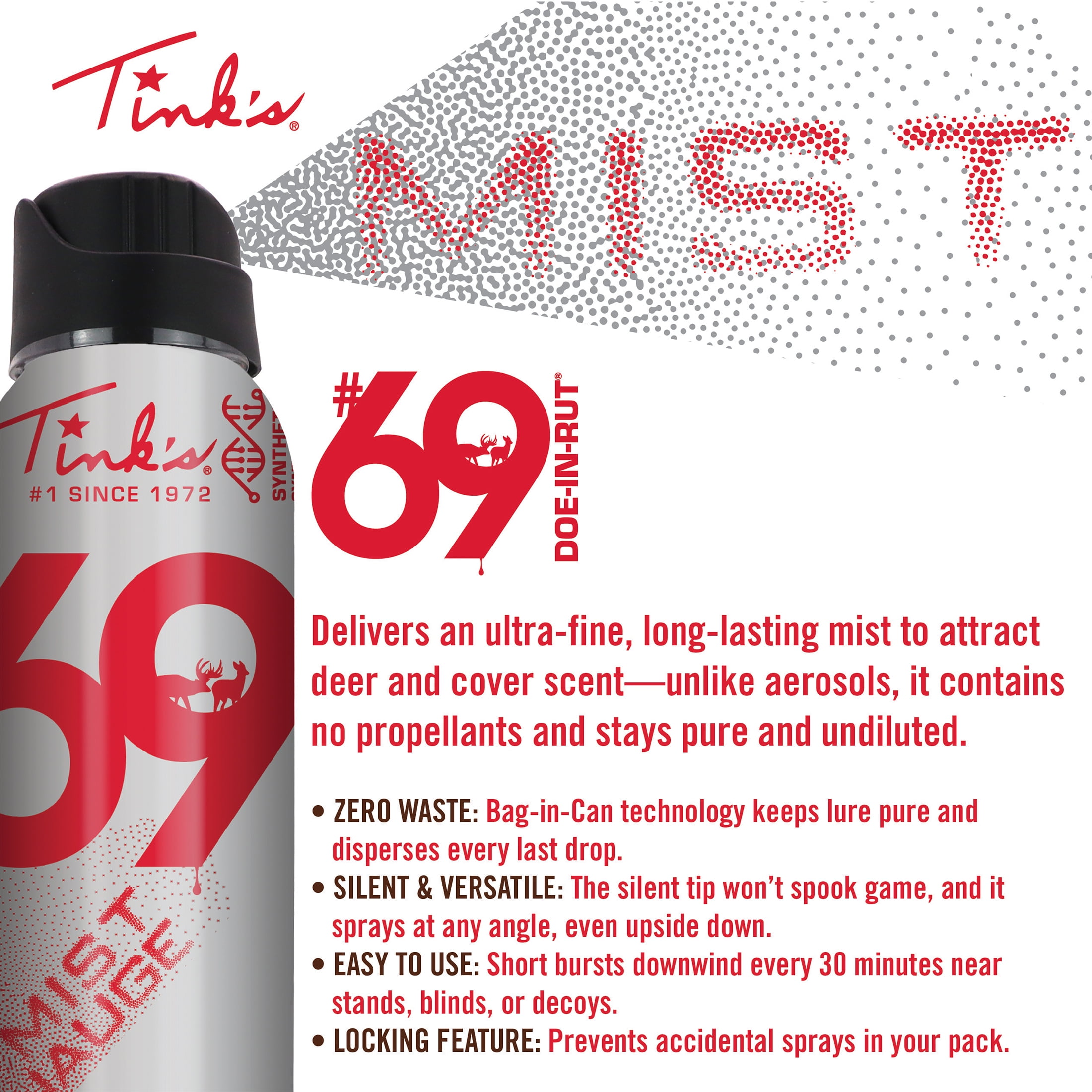 Tink's #69 Doe-in-Rut Synthetic Estrous Doe Urine Hot Shot Mist 3