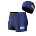 thumbnail image 2 of guisaled Jammers for Men Athletic Swim Trunks Quick Dry Compression Square Leg Swim Brief Swimsuit with Swimming Cap, 2 of 7