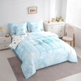thumbnail image 2 of Manfei 3D Cartoon Bowtie 7 Pieces Full Size Bedding Sets,Colorful Monogrammed E Full Size Bed in a Bag,Polkadot Reversible, 2 of 7