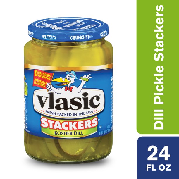 Vlasic Stackers Kosher Dill Pickles, Keto Friendly, 24 FL OZ Walmart