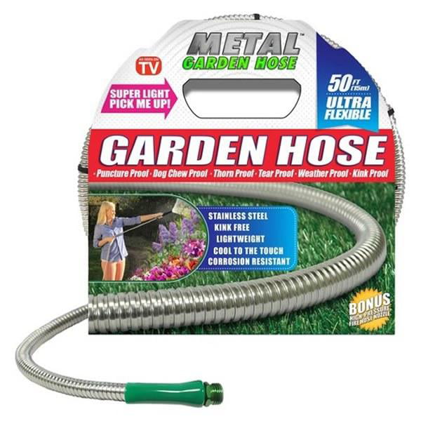 SPECILITE 50ft 304 Stainless Steel Metal Garden Hose Heavy Duty Water Hoses 