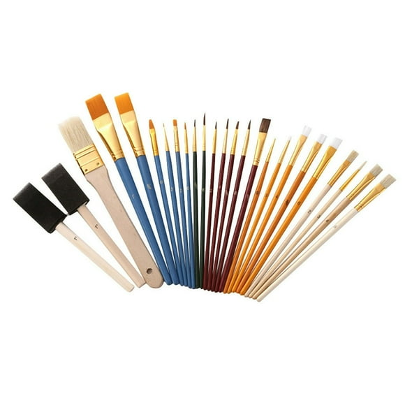 25PCS Watercolor Oil Paint Brushes Set DIY Drawing Tools For Students Artists