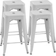 thumbnail image 1 of FDW Metal Stools Bar Stools 24 Inch Counter Height Stackable Barstools Indoor Outdoor Patio Furniture Dining Backless Kitchen Bar Set of 4, White, 1 of 7