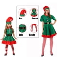 thumbnail image 2 of Disfraz familiar de elfo navideño, disfraz de Papá Noel verde para fiesta, ropa elegante para hombres, mujeres, niñas, niños, madres y niños, 2 of 5