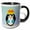 Black/White, variant on 3drose, Cute Winter Penguin- Whimsical Art, 15oz Two-tone Green Mug