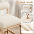 thumbnail image 2 of ONEVOG 26.8" Counter Height Bar Stools Set of 2, Modern Farmhouse Solid Wood Barstools with Linen Upholstered Curved Backrest & Cushion, Kitchen Island Chairs, Beige, 2 of 12