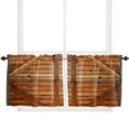 thumbnail image 6 of Vintage Farm Wood Door Rustic Curtains Home Decor Living Room Kitchen Balcony Room Window Curtain Bedroom Patio Decoration, 6 of 7