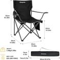 thumbnail image 3 of Silla de Camping KINGCAMP Plegable para Adultos Negro 220lbs, 3 of 5