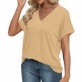 thumbnail image 2 of UYISJ Short Sleeve T Shirt for Womens V Neck Tops Summer Casual Top Cute Basic Trendy Outfits Fashion XL, 2 of 7