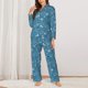 thumbnail image 2 of Balery Dinosaur Skull Conjunto de Pijama con Estampado para Mujer, Conjunto de Dos Piezas con Manga Larga, Ropa de Dormir Suave con Bolsillos, Pijamas Cómodos-XX-Large, 2 of 7