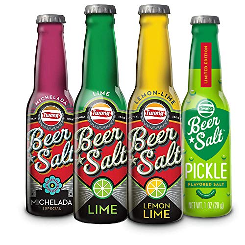 Twang Flavored Salt, Beer Salt Variety Pack, 1.4 Ounce Mini Bottles, 4
