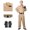 Adult, variant on Forfamy Ghost Hunter Costume for Adults Halloween Costume Outfit Cosplay Fancy Dress Jumpsuit, Beige