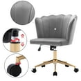 thumbnail image 4 of Duhome Home Office Chair Task Chair Velvet Swivel Gray 1 Pcs, 4 of 7