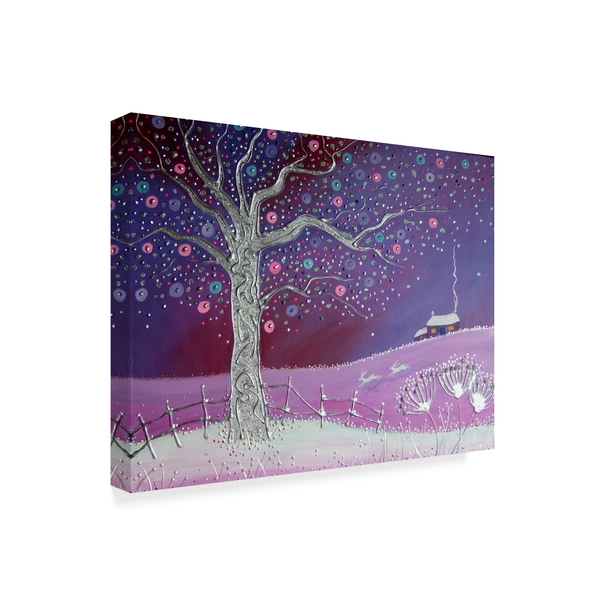Trademark Fine Art 'Winter Magic Purple' Canvas Art by Angie Livingstone