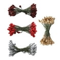 thumbnail image 2 of GUOOL 200pcs Artificial Double Head Berries DIY Craft Golden Red Dark Red, 2 of 9